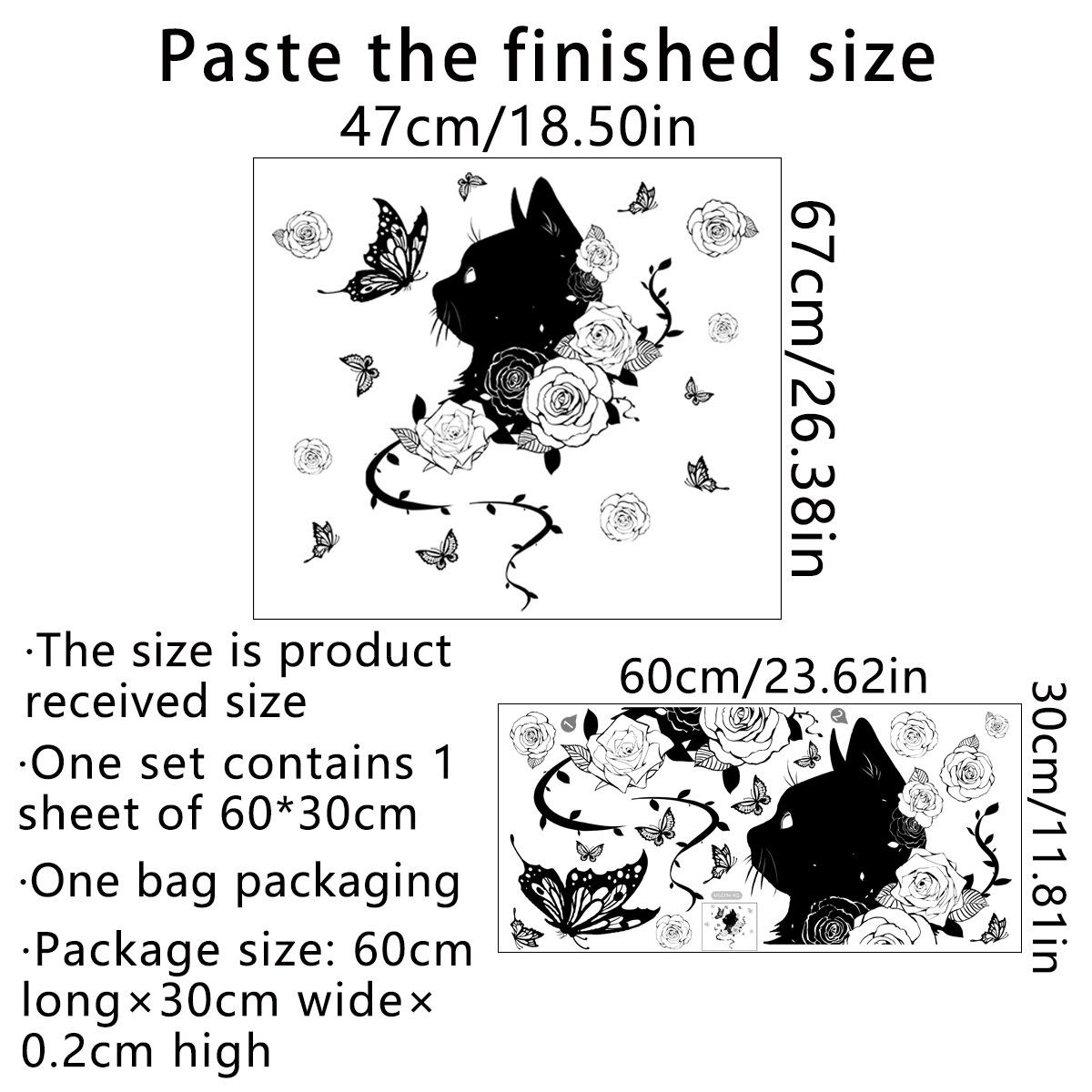 

Various Styles of Colorful Butterfly and Floral Static Cling Window Stickers Double-Sided Visible Decorative Window Removable 30x60cm
