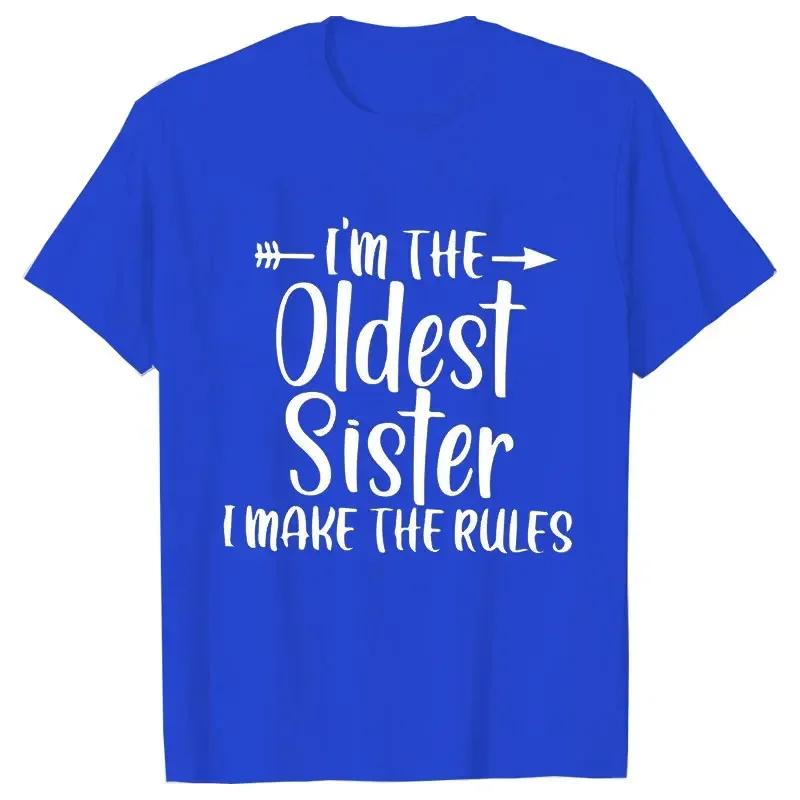 Sister Rules Gifts T Shirts Sweet Fashion Women Tshirt Funny Oldest Middle Youngest Sister Tees Sarcastic Sibling Matching Shirt