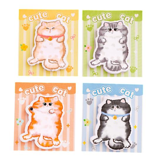 

4Pcs Cat-Shaped Notes Pad Set Cute Self-Adhesive Memo Pads for Students Office Writable Peel-off Notes for Reminders Journaling Gifts 4pcs Random Style