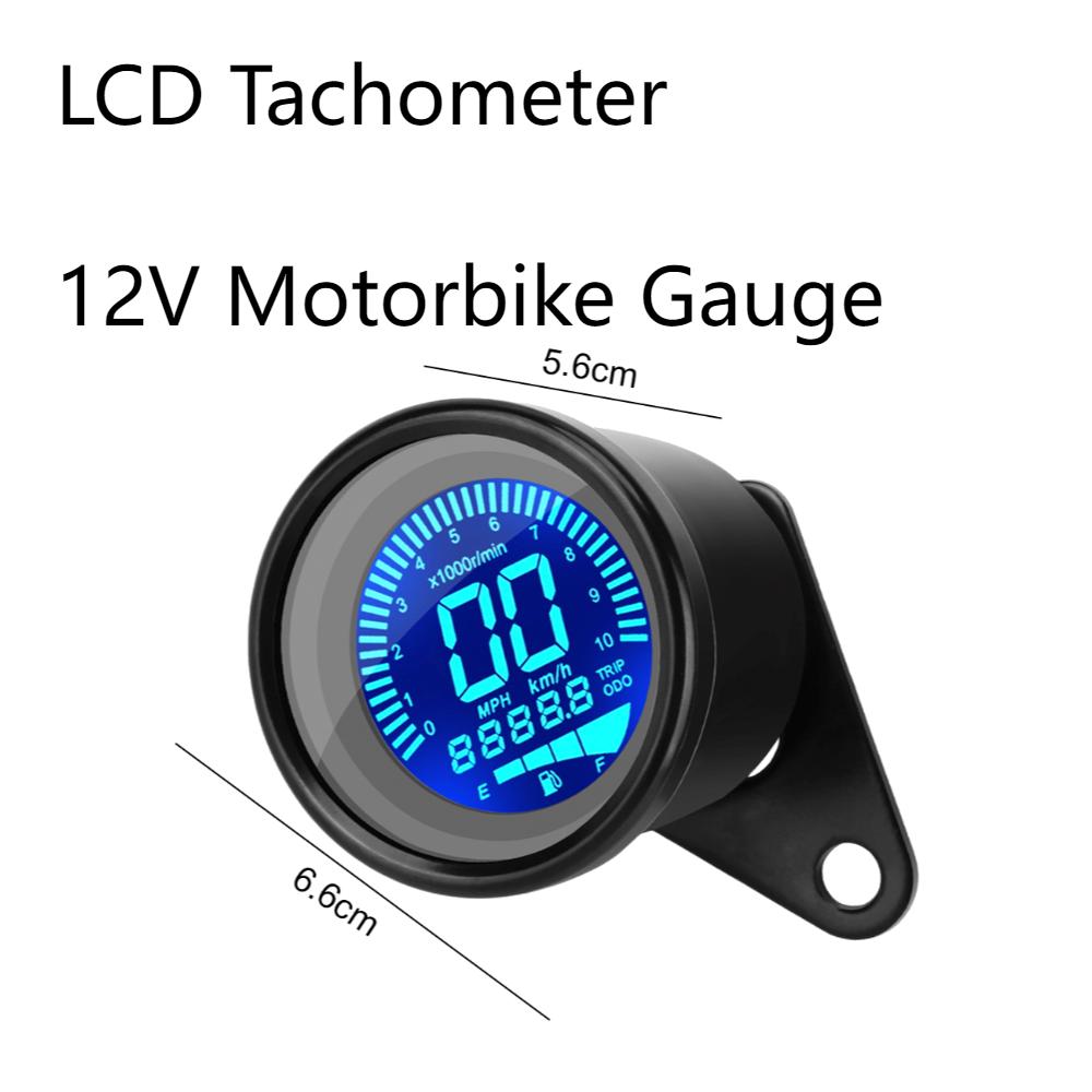12V Digital Motorcycle Speedometer Waterproof LED Moto Gauge Motorcycle Tachometer Display Gauge for Ltalika 150z 150sz 170z