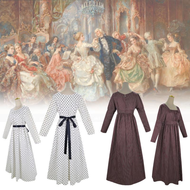 Vintage Polka Dot Halloween Costume Dress For Women Stage Performance