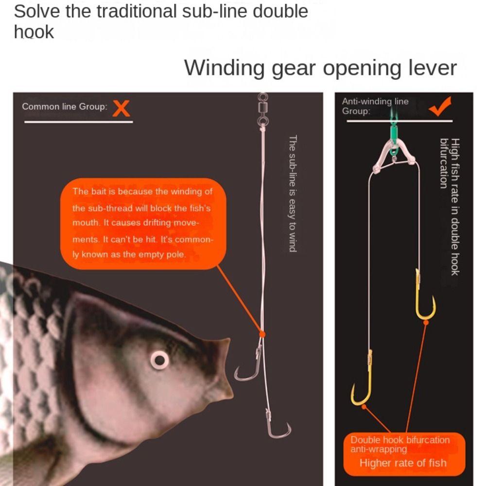 Y-Shaped Swivel Ring Fishing Tackle Connector Divider Fishing Line Contactor  Fishhook