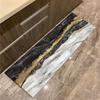 Black Gold Marble Kitchen Mat, Non-Slip Absorbent Runner Rug, Modern Luxury Floor Carpet for Bathroom Living Room Decor, 1PC