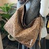 Leopard Print Bag Women's Large-capacity Winter New Fashion Canvas Shoulder Shopping Bag Class Commuter Bag
