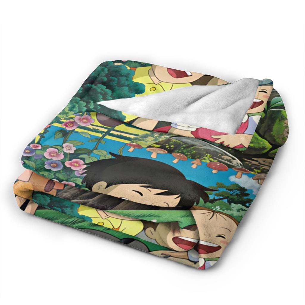 Totoro Blankets Soft Fluffy Plush Bedding Throws For Couch Bed Travel Flannel Bedspread Bed Cover