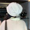 Korean Cute Flower Knitted Wool Hat for Women In Autumn and Winter Versatile Windproof and Warm Pile Hat Big Head Cold Hat