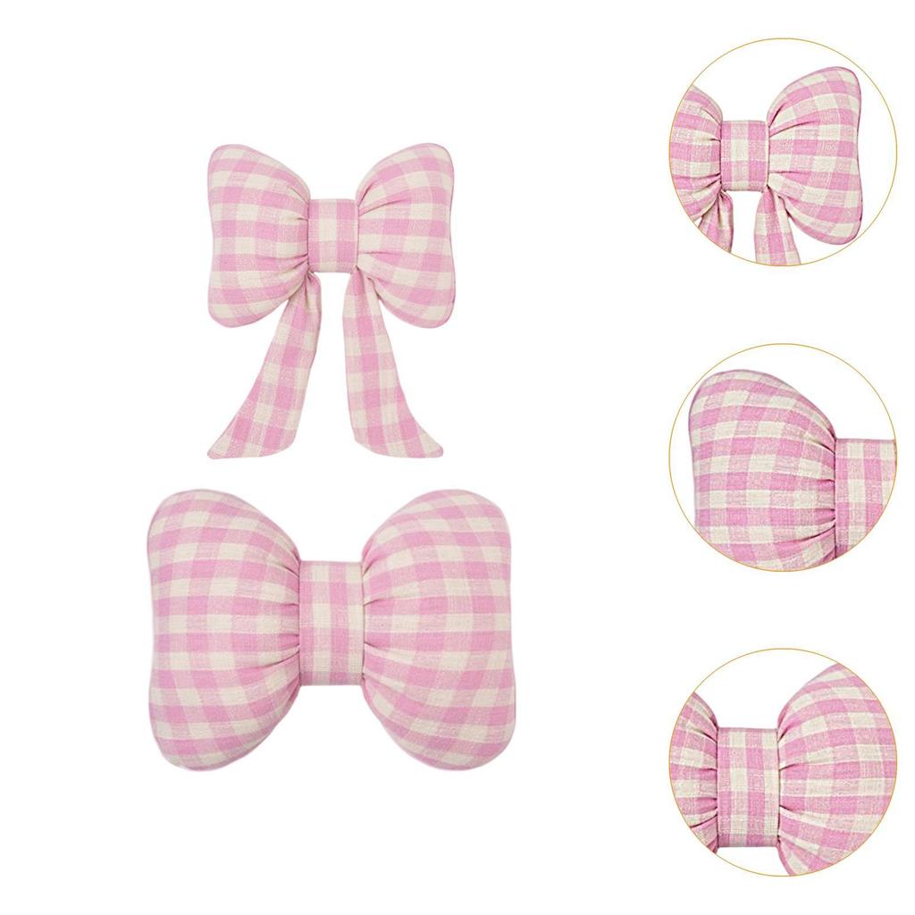 Car Neck Protection Pillow Bowknot Design Plush Headrest Breathable Support for Long Distance Driving