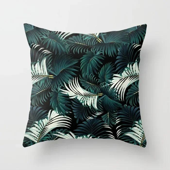 45*45 nordic tropical plam tree green cushion cover decorative pillowcase for sofa car pillow case Home Decoration