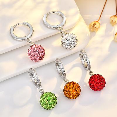 New Earrings for Women with Full Diamond Ear Buckle Pomegranate Fashionable Simple Ball Earrings