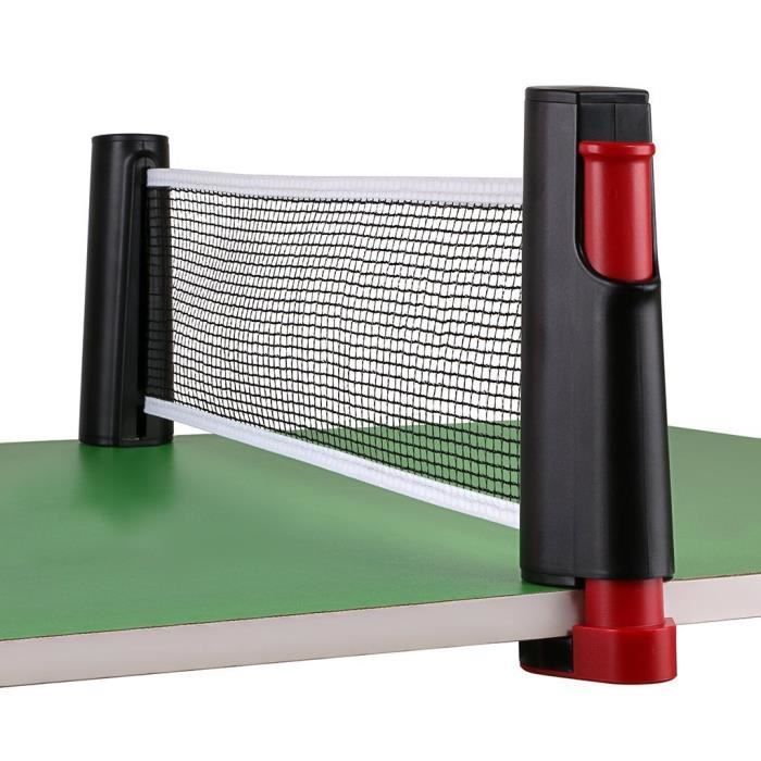 Filet de tennis de table - Rétractable - 6 pieds (1,8 m) - Portable - Facile à installer