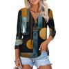 Women's Casual Fashion Floral Print Three-quarter Sleeve Button Cardigan Top