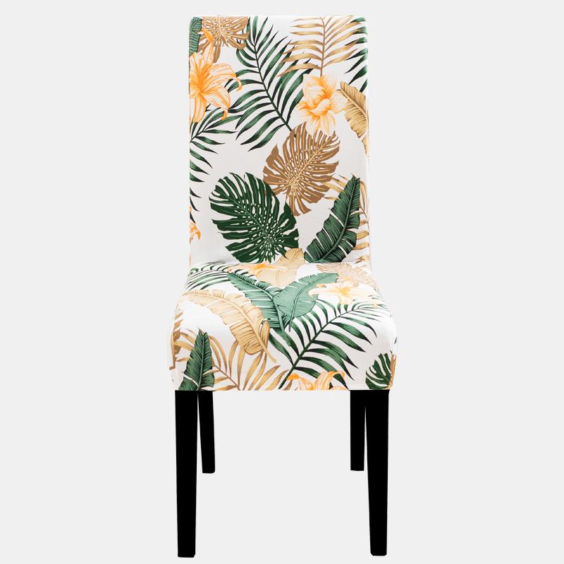 Printed Chair Cover Elastic Kitchen Seat Cover Stretch Spandex Chair Covers for Dining Room Wedding Hotel Banquet Washable 1pc