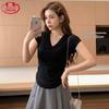 Langsha Women's V-Neck Short Sleeve T-Shirt