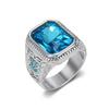 Fashion Vintage Punk Colorful Stone Rings Stainless Steel Handmade Turkish Signet Ring for Men Women Luxury Jewelry Wholesale