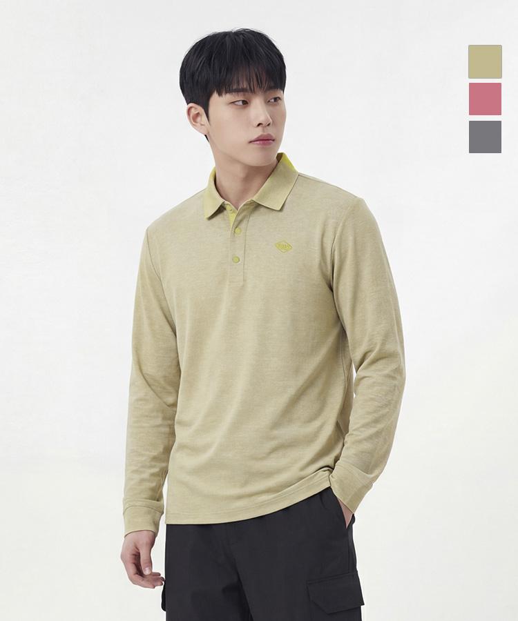 Westwood Men S Linen Long Sleeve Polo Shirt_Wo1Mctp415 Melange Avocado (Ac)/100