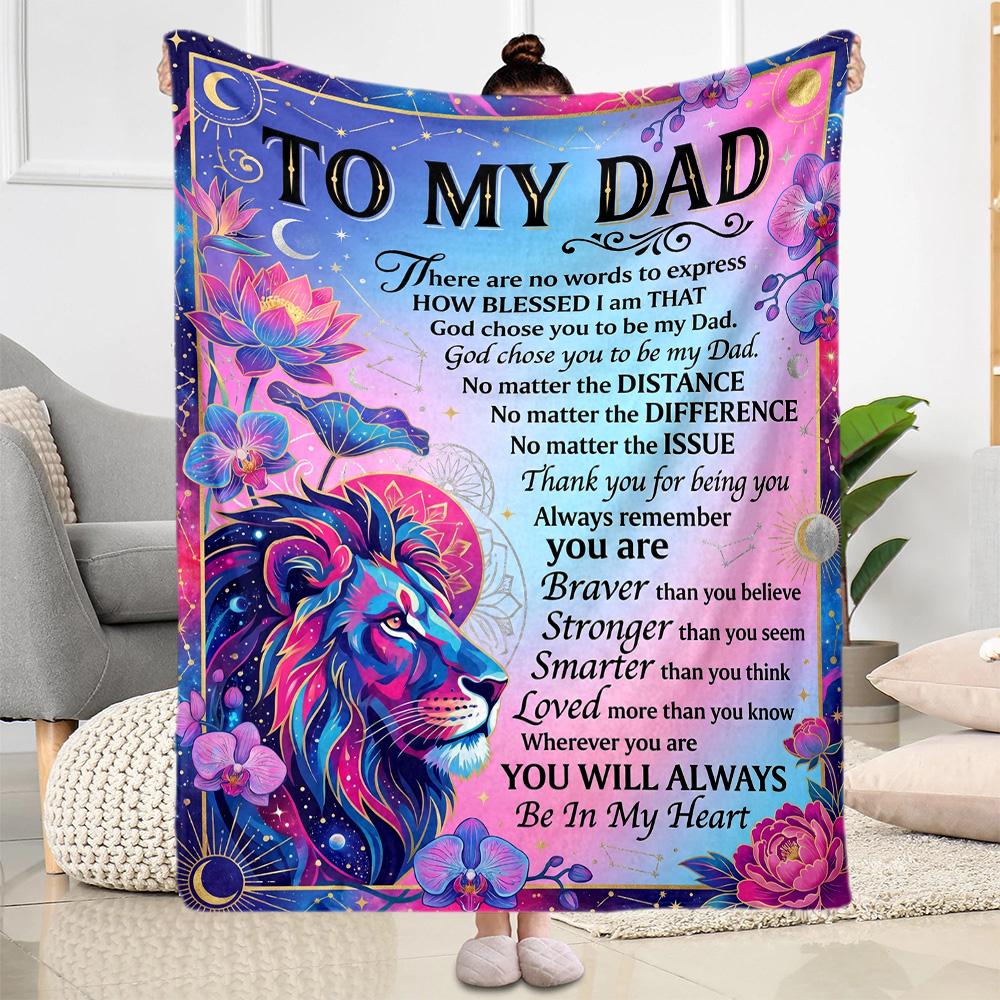 Love Letter To Dad Flannel Blanket-Soft and Suitable for Sofas,Beds,Offices,Travel,All Seasons,Great Gift for Holidays and Birthdays.