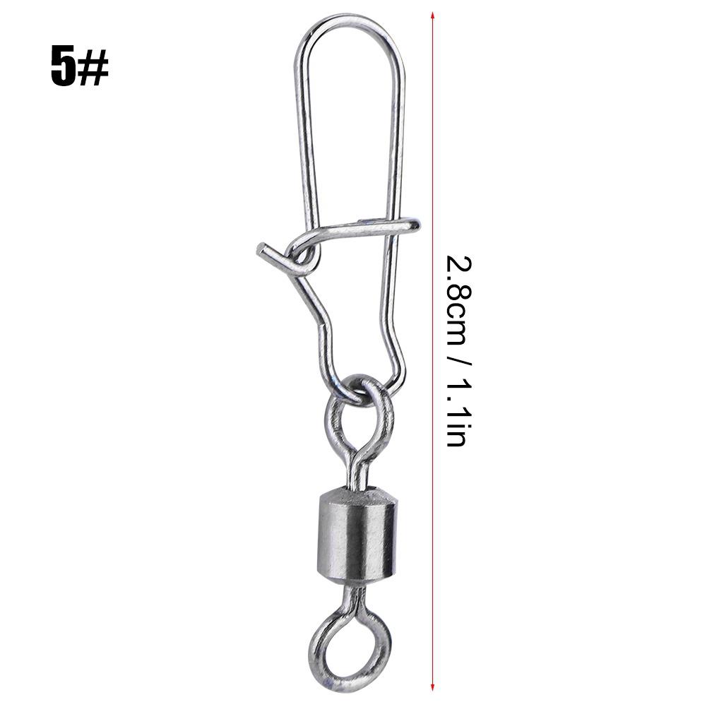 50PCS 2# 4# 5# 6# 8# Fishing Connector Pin Bearing Rolling Swivel Stainless Steel
