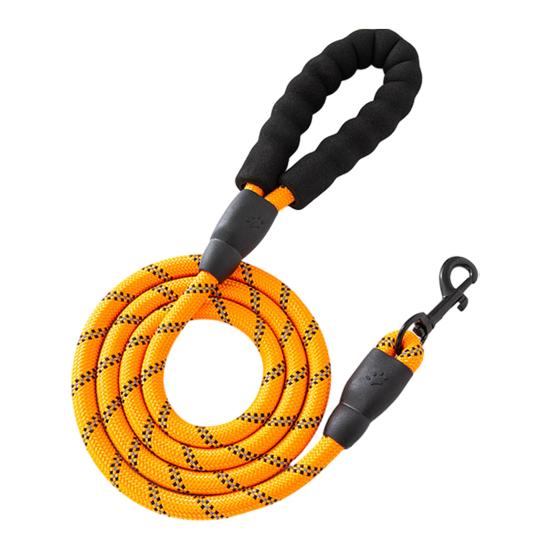 Dog Leash Heavy Duty Nylon Rope Leash 5Ft 6.5Ft 10Ft Leash with Padded Handle for Small Medium Large Dogs Training Outdoor S оранжевый
