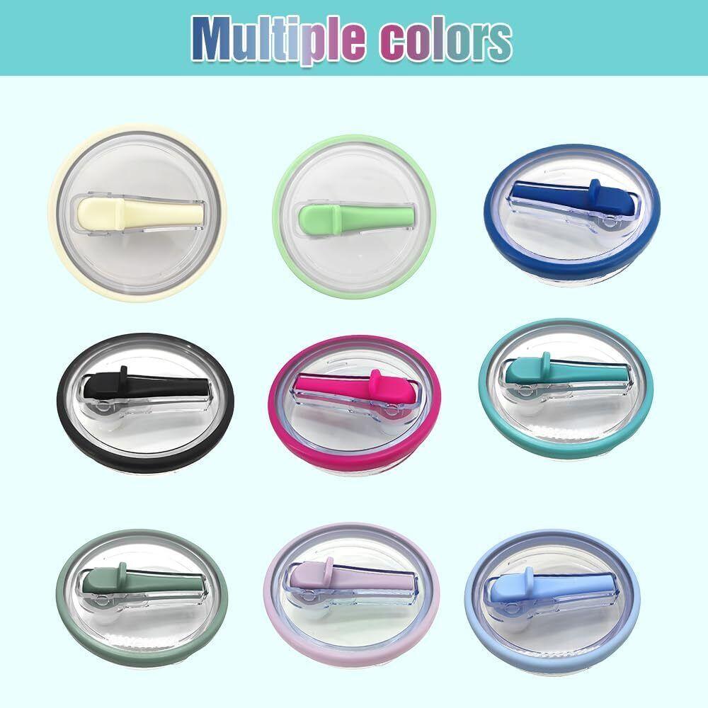 2pc 40oz New Threaded Suction Nozzle Cup Cover Roller Straw Replacement Cup Cover Splash Proof Cover Available In Multiple Colors