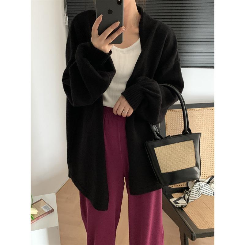 Autumn and Winter New Loose Lazy Wind Knitted Cardigan Women's Soft Waxy Versatile Gentle Temperament Sweater Jacket Top