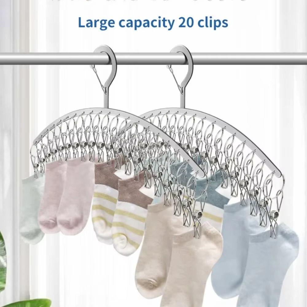 Strong Support Stainless Steel Hanger Space Saving Rustproof Windproof Drying Rack Steel Material No Deformation