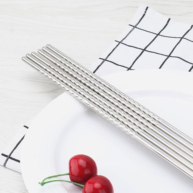 2Pairs Extended Length Stainless Steel Chopsticks Cooking Utensils Perfect For Frying Hot Pot And Serving Food