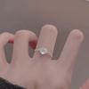 Colorful Moonstone Loving Heart with Opening Female Ring Sterling Silver 925 Affordable Luxury Fashion Design Sense