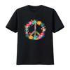 Peace Love Hippie Costume Tie Die 60s 70s T Shirt Black X Large Vintage Washed Stretched Stylish Soft Versatile Fashion