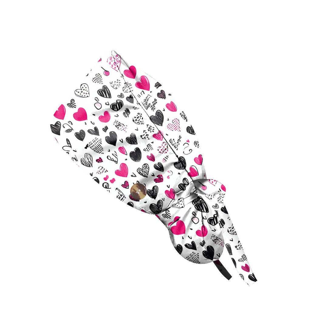 Modische Arbeitsmütze mit Valentinstags-Print, lässige Damen-Pferdeschwanzmütze, Waschmütze, Baotou-Kappe
