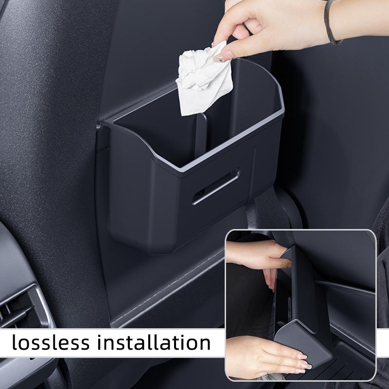 For Tesla Model 3 highland 25-26 Model Y Juniper Multi function Car Seat Back Storage Box Accessories Cup Holder Garbage bin