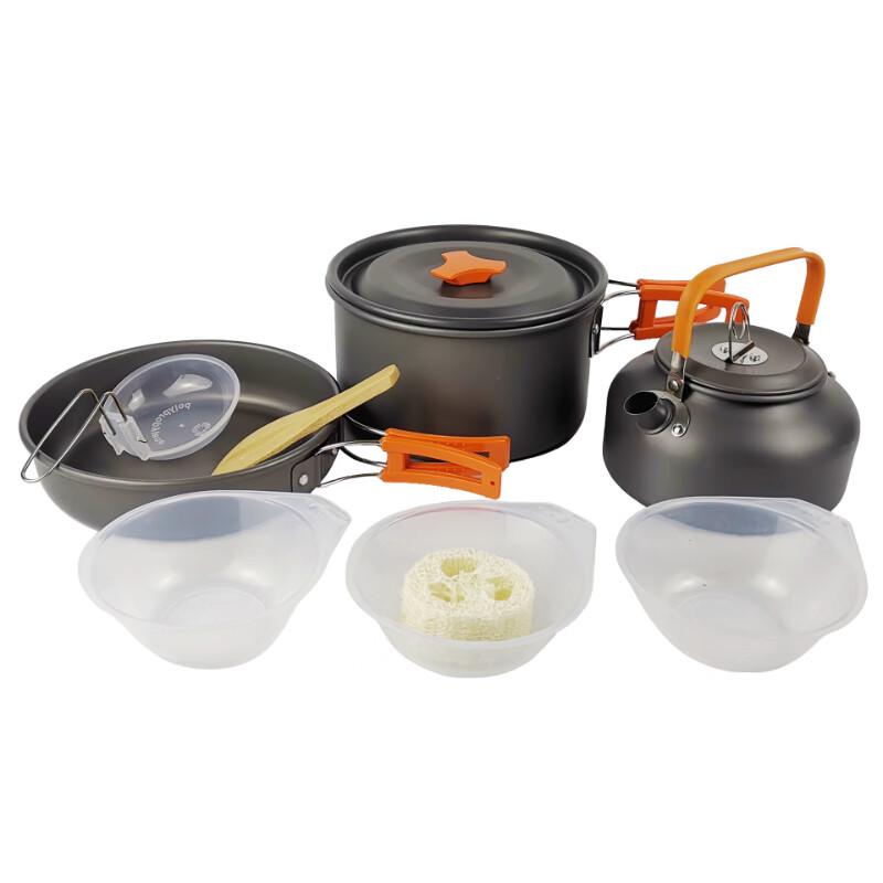 ZISIZ Outdoor Camping Cookware & Teapot Set (2-3 Person)