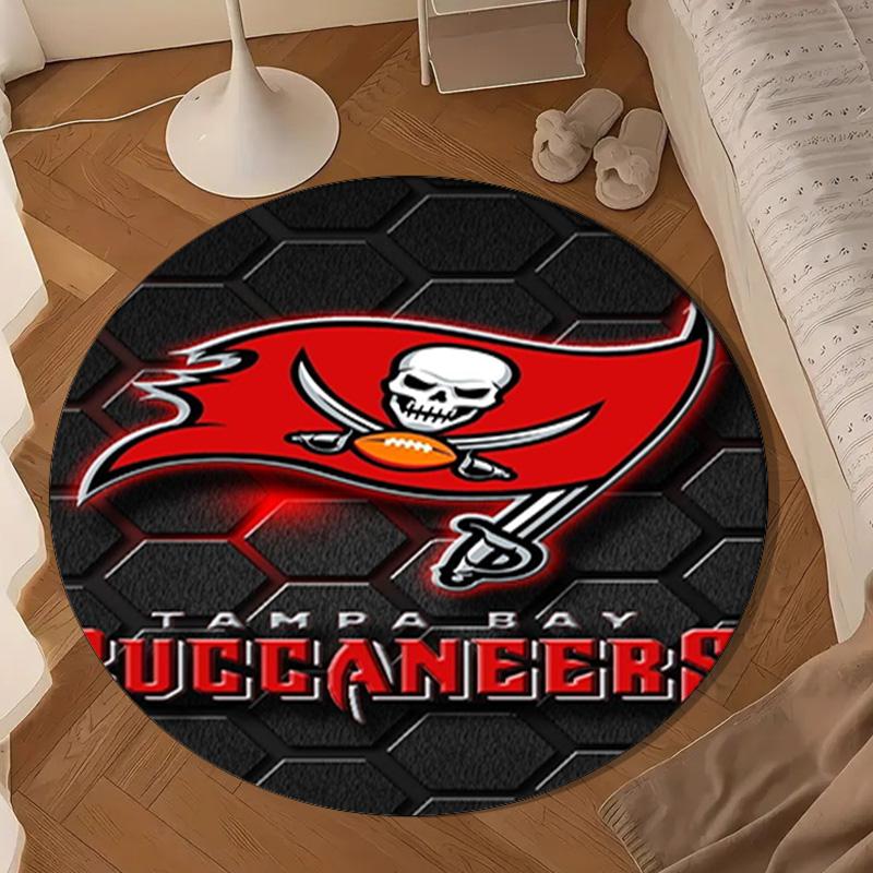Buccaneers Team Spirit Round Mat, Anti-slip Circle Carpet Chair Rug For livingroom,Bedroom, Doormat Home Decor Gift Christmas Gifts