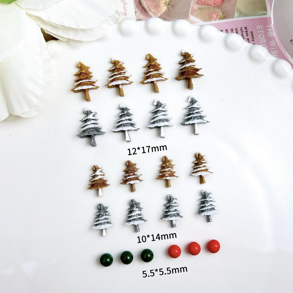 New Resin Christmas Series Christmas Tree Color Hemisphere Nail Art Decoration Diy Nail Art Accessories Phone Case Accessories