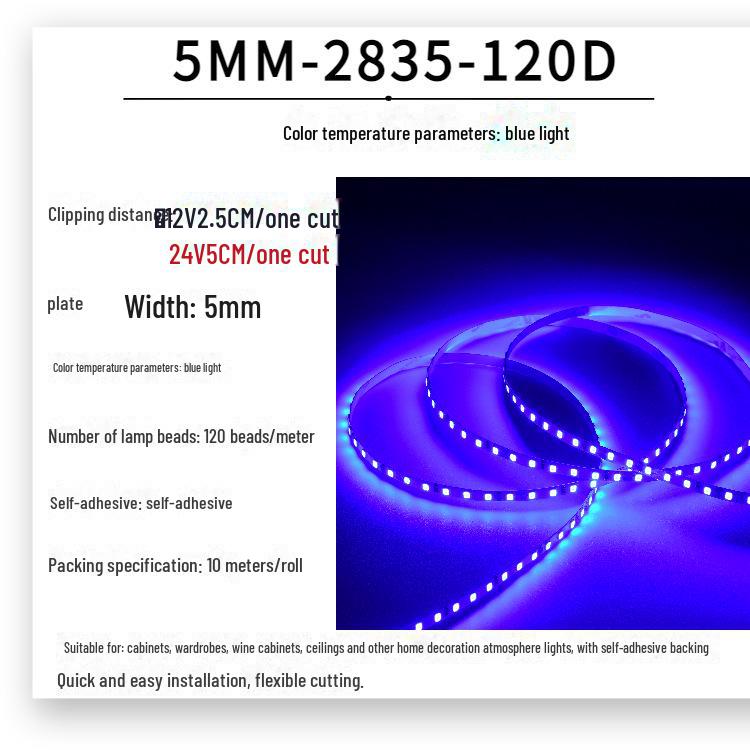 Low Voltage 12V/24V 5mm SMD 2835 LED Linear Light Strip for Wardrobes/Cabinets
