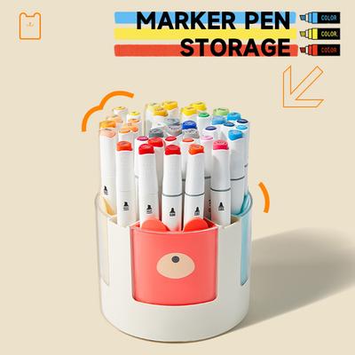 Cute Rotating Pencil Pen Holder for Desk with 8 Slots Desktop Stationery Supplies Organizer Cute
