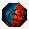 Flame & Water: Treble Clef Music Note Art PrintUmbrella, Portable 3-Fold Compact Umbrella,Christmas Gift ES440