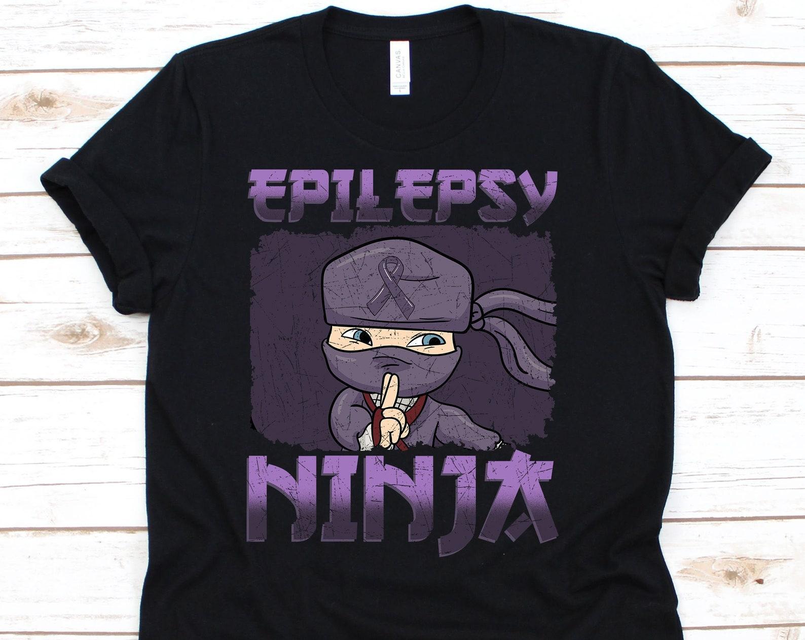 Epilepsy Ninja Shirt, Epilepsy Awareness Month, Epilepsy, Epilepsy Support, Vintage Epilepsy Ribbon, Epilepsy Warrior, Ninja M