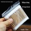 Pink Double-Ended Embroidery Cotton Swabs: Multi-Functional Eyeliner and Nail Art Cleaning Tool (7cm)