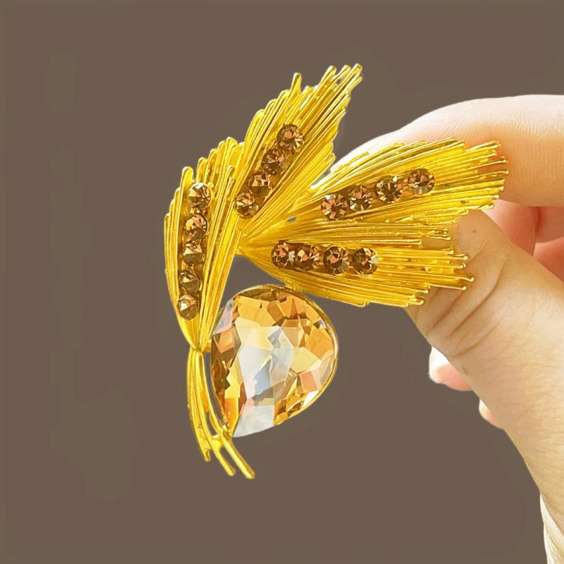 

Блестящие пшеничные броши для женщин Металлический значок в виде колоса пшеницы Вечеринка Офис Броши-булавки Подарки шампанского