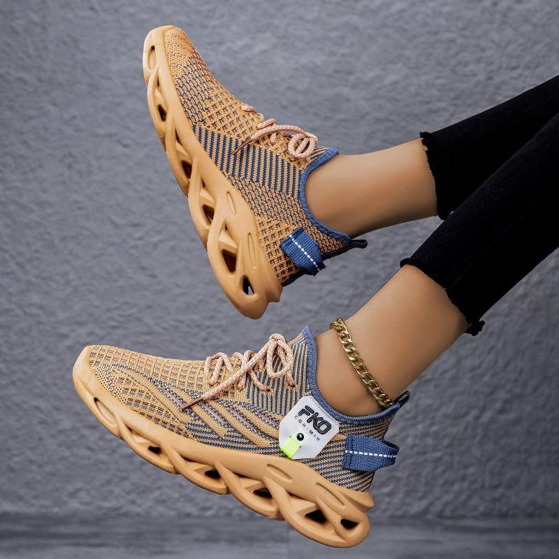 Shoes female couple coconut shoes large size blade twist sole sneakers fly woven casual shoes breathable single shoes