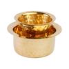 Indian Brass Coffee Cup Dawara/Dabara & Tumbler for Serving Filter Coffee/Tea/Traditional kumbakonam Brass Dabara - | Hammered Matt - 150ml (Set of 3)