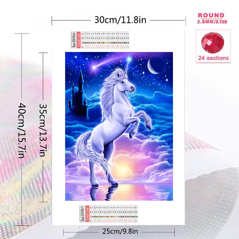 Uni-horse 100% Round Full Drill 5D DIY Diamond Painting Embroidery Cross Stitch Rhinestone Décor