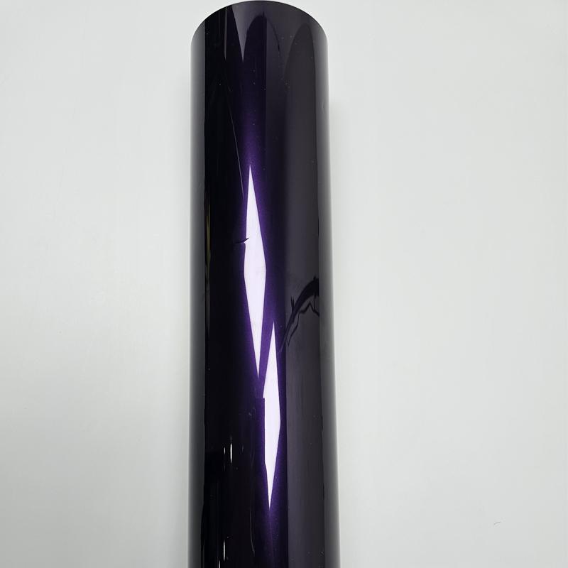 Kaplama Vinil Kaplama Yüksek Parlak Metalik Gece Yarısı Moru Araba Etikeri Yapışkanlı Vinil Araba Filmi Kaplama için Oto Etiketleri Çıkartmalar Parçalar