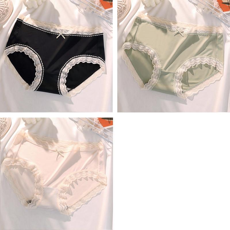 

3 шт./лот, женские кружевные трусики, бесшовные дышащие трусы для девочек, сексуальное нижнее белье, женское нижнее белье XL