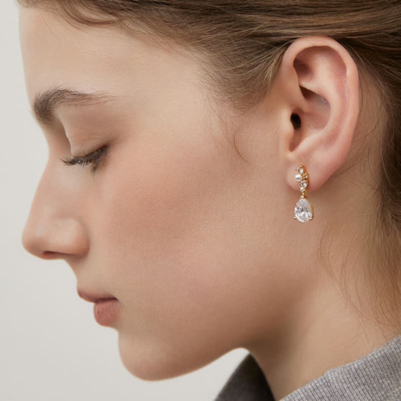 Tatiana (925 Silber) Tautropfen Kristallohrringe EC3146