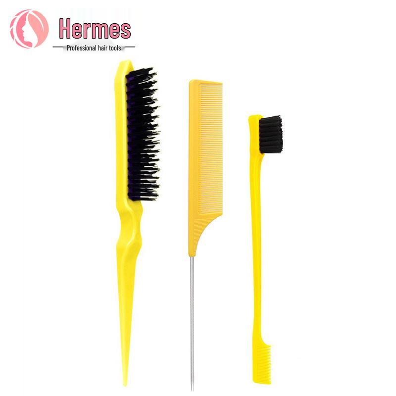 Cross-Border Hairdressing Comb and Brush Set: Rat-Tail, Teasing, Double-Ended, Styling, Toothbrush Eyebrow Brush for Makeup and Updos