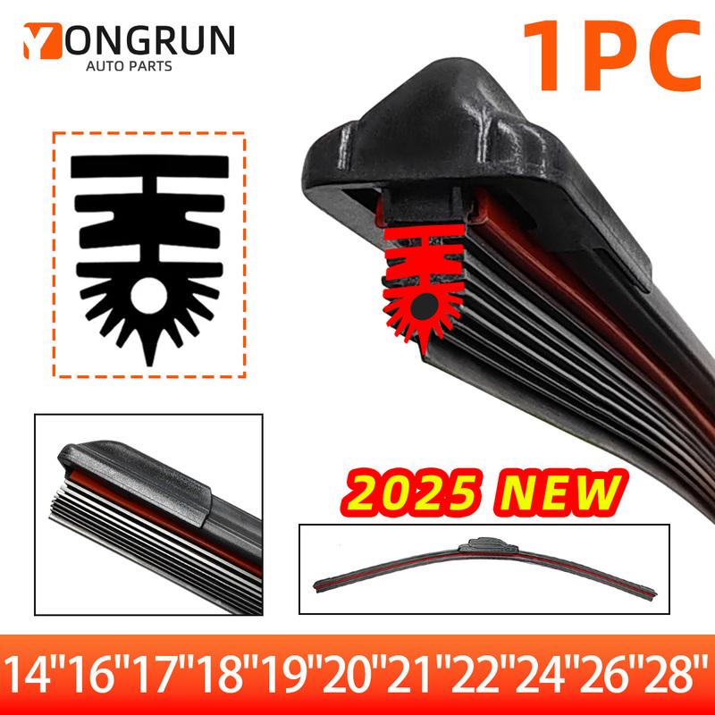 YONGRUN 1PC Wiper 19mm Car Windshield Wiper Blades 14"16"17"18"19"20"21"22"24"26"28" 11 Layer Rubber Wiper Automotive Parts