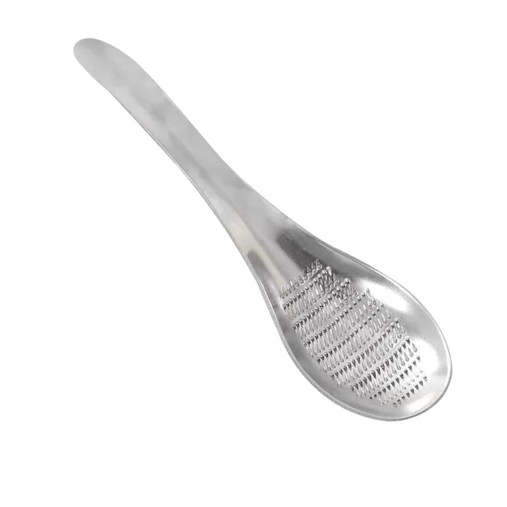 Stainless Steel Manual Garlic Grinder Spoon Kitchen Tool Handheld Garlic Press Crusher with Ergonomic Handle and Fine Grinding Surface