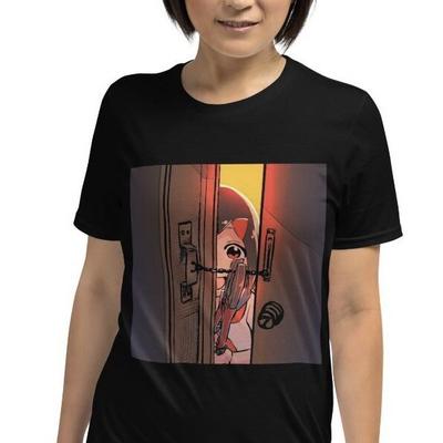 Straszna Anime Dziewczyna Horror Koszulka z Krótkim Rękawem Unisex