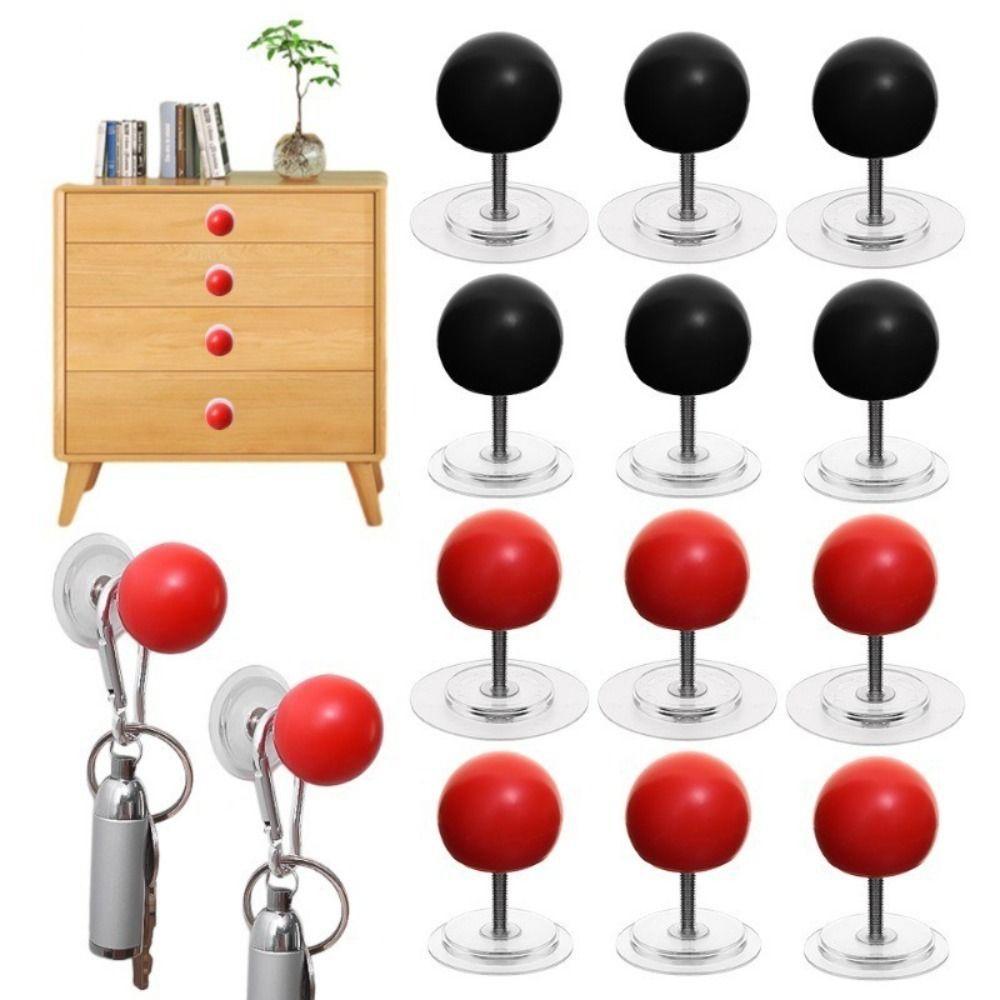 

2PCS Dopamine Color Toilet Tank Button Press Tool Switch Button Creative Drawer Handles Black-Small